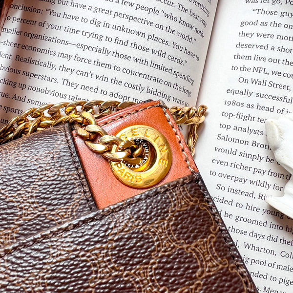 Vintage CELINE Macadam Mini Square Shoulder Bag - Brown (Code: 048300)