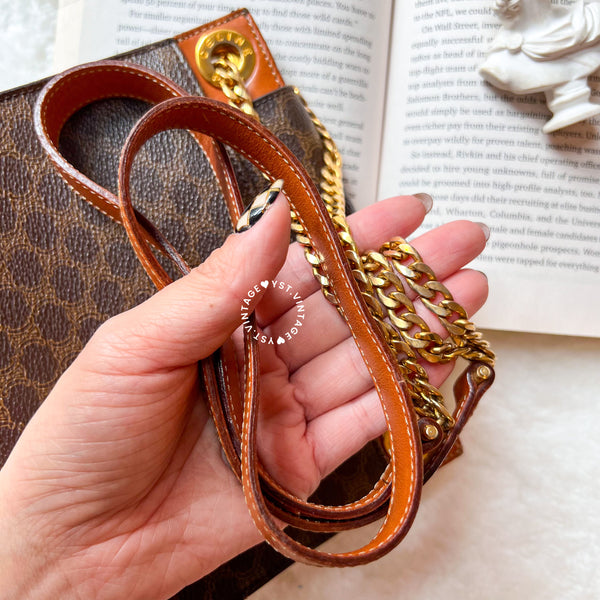 Vintage CELINE Macadam Mini Square Shoulder Bag - Brown (Code: 048300)