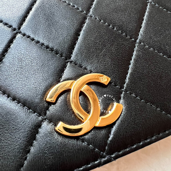 Vintage Chanel Mini Flap Push-Lock Bag - Black (Code: 049400)