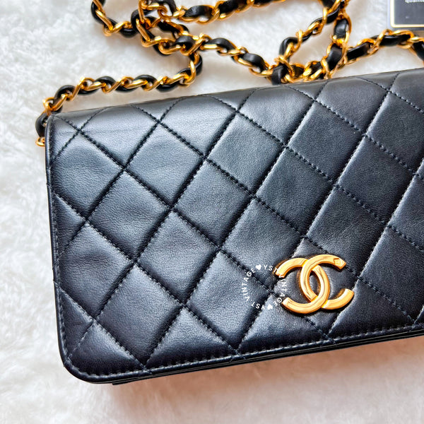 Vintage Chanel Mini Flap Push-Lock Bag - Black (Code: 049400)