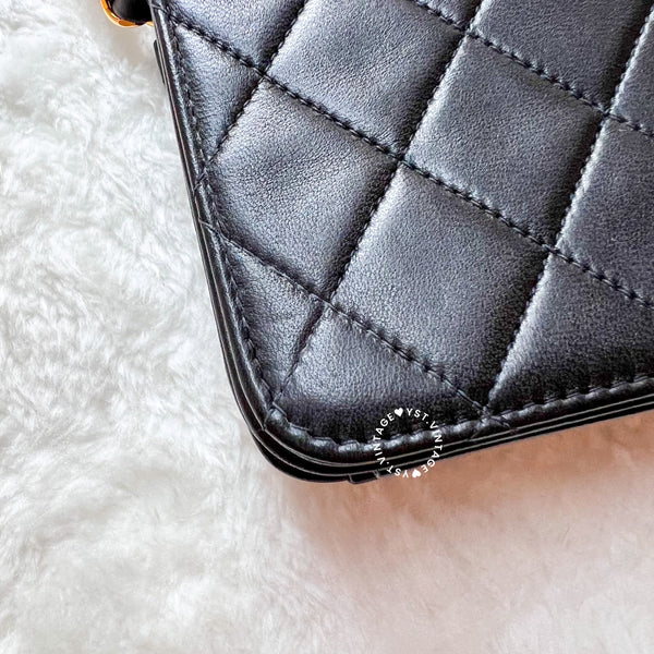 Vintage Chanel Mini Flap Push-Lock Bag - Black (Code: 049400)