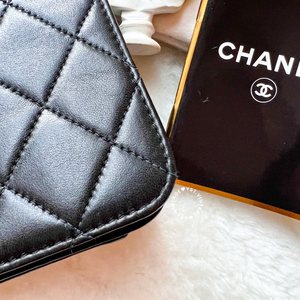 Vintage Chanel Mini Flap Push-Lock Bag - Black (Code: 049400)