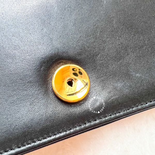 Vintage Chanel Mini Flap Push-Lock Bag - Black (Code: 049400)