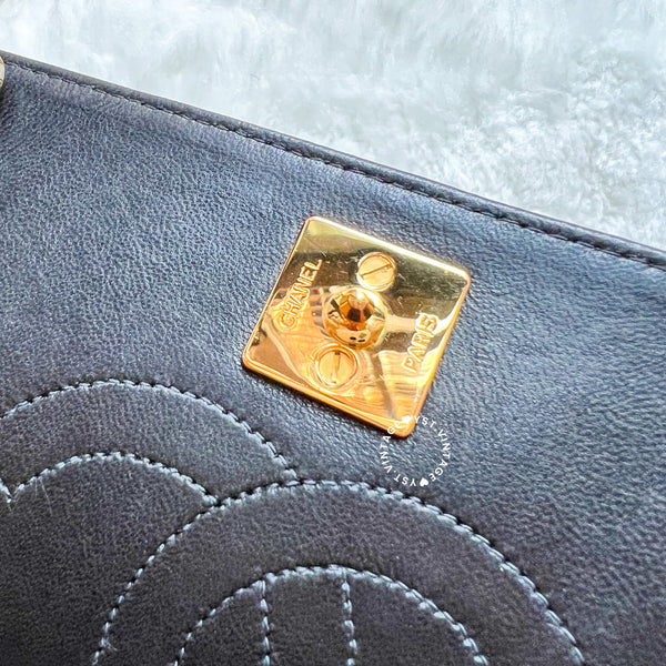 Vintage Chanel Mini Flap Push-Lock Bag - Black (Code: 049400)