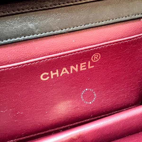 Vintage Chanel Mini Flap Push-Lock Bag - Black (Code: 049400)