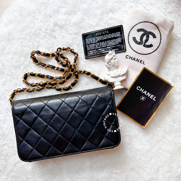 Vintage Chanel Mini Flap Push-Lock Bag - Black (Code: 049400)