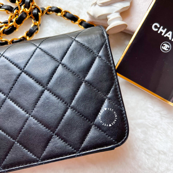 Vintage Chanel Mini Flap Push-Lock Bag - Black (Code: 049400)