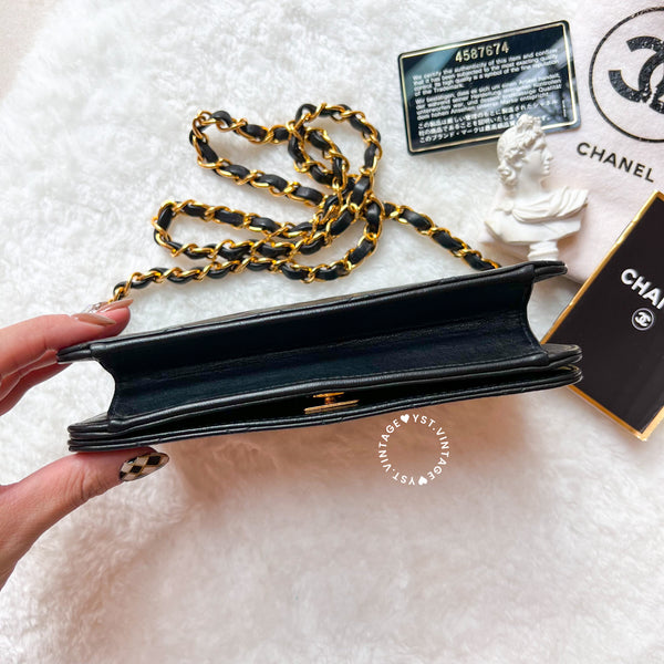 Vintage Chanel Mini Flap Push-Lock Bag - Black (Code: 049400)