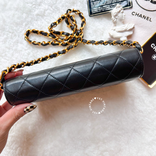 Vintage Chanel Mini Flap Push-Lock Bag - Black (Code: 049400)