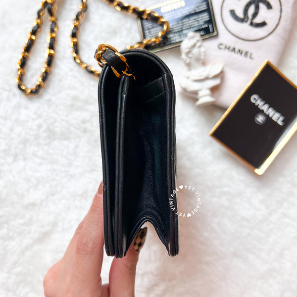 Vintage Chanel Mini Flap Push-Lock Bag - Black (Code: 049400)