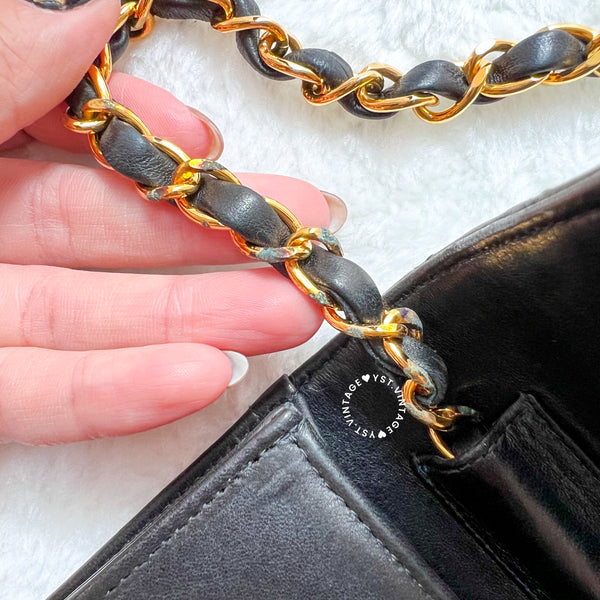 Vintage Chanel Mini Flap Push-Lock Bag - Black (Code: 049400)