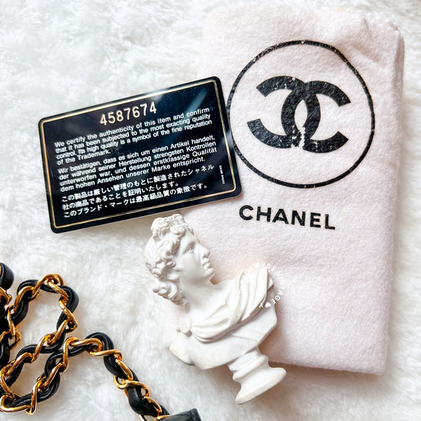 Vintage Chanel Mini Flap Push-Lock Bag - Black (Code: 049400)