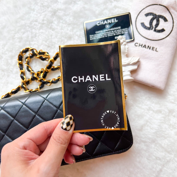 Vintage Chanel Mini Flap Push-Lock Bag - Black (Code: 049400)