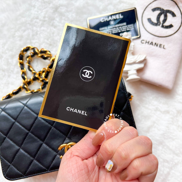 Vintage Chanel Mini Flap Push-Lock Bag - Black (Code: 049400)