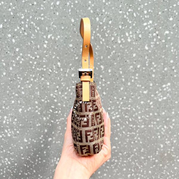 Vintage Fendi Zucca Mini Shoulder Bag - Milk Tea