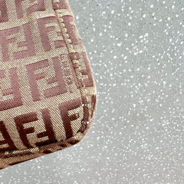 Vintage Fendi Zucca Mini Shoulder Bag - Milk Tea