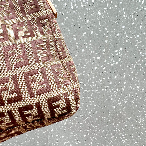 Vintage Fendi Zucca Mini Shoulder Bag - Milk Tea