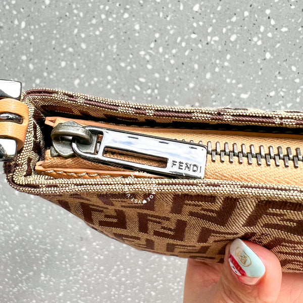 Vintage Fendi Zucca Mini Shoulder Bag - Milk Tea