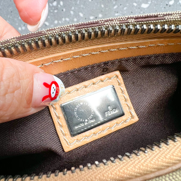 Vintage Fendi Zucca Mini Shoulder Bag - Milk Tea