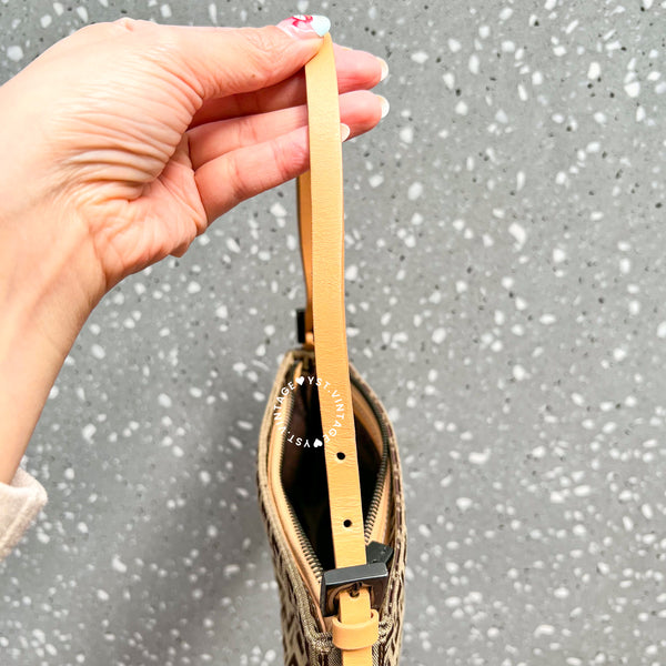 Vintage Fendi Zucca Mini Shoulder Bag - Milk Tea