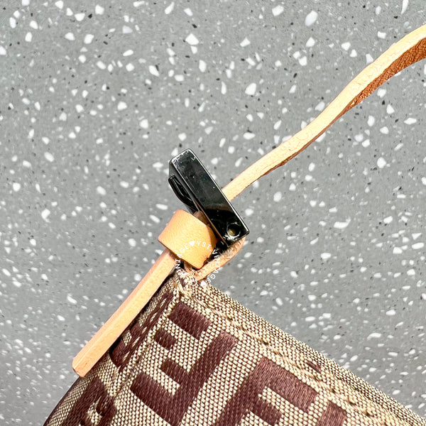 Vintage Fendi Zucca Mini Shoulder Bag - Milk Tea