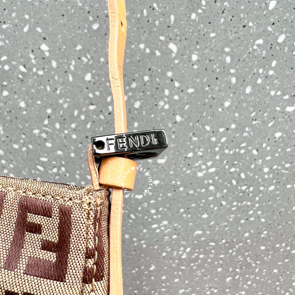 Vintage Fendi Zucca Mini Shoulder Bag - Milk Tea