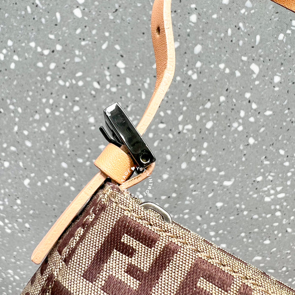Vintage Fendi Zucca Mini Shoulder Bag - Milk Tea