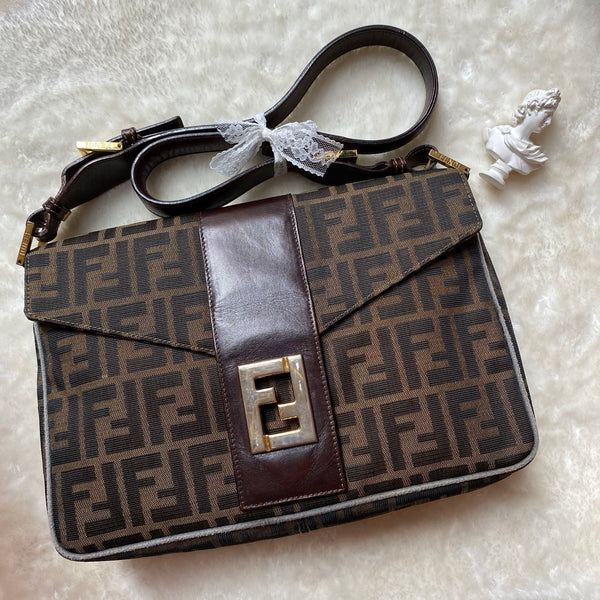 Vintage Fendi Zucca Shoulder Bag