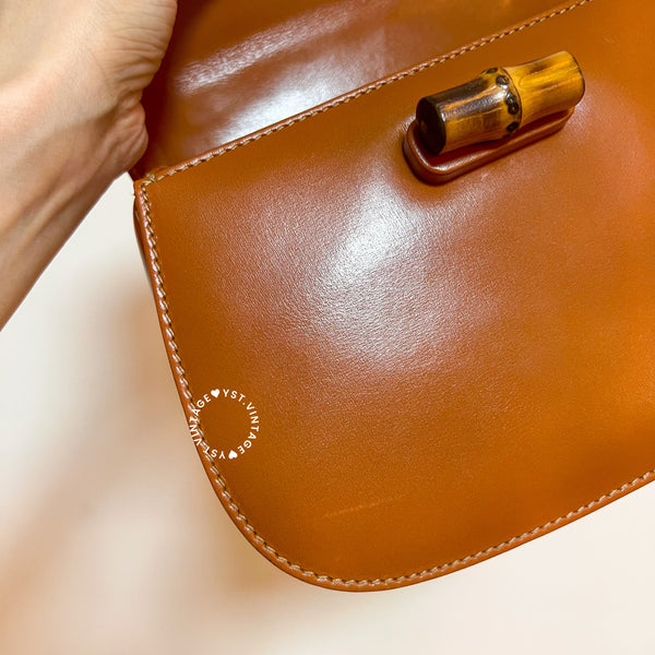 Vintage Gucci Bamboo Small Top Handle Bag - Caramel Brown