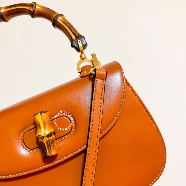 Vintage Gucci Bamboo Small Top Handle Bag - Caramel Brown