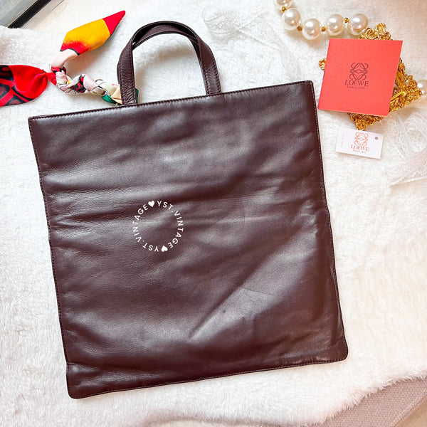 Vintage Loewe Anagram Tote Bag - Dark Brown 002