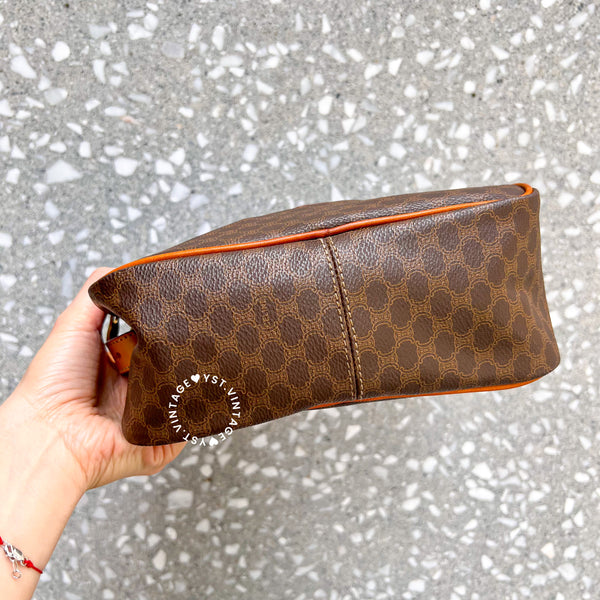 Vintage CELINE 1990s Macadam Camera Bag With Handle - Brown (Code: 042300)