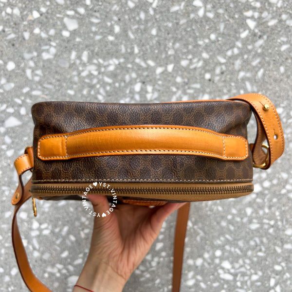 Vintage CELINE 1990s Macadam Camera Bag With Handle - Brown (Code: 042300)