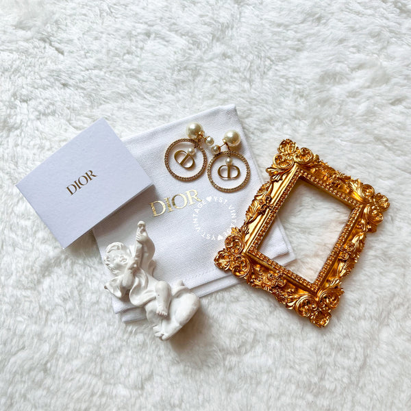 Dior Pearl Tribales and Gold-Finish Metal Earrings