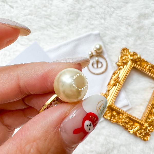 Dior Pearl Tribales and Gold-Finish Metal Earrings