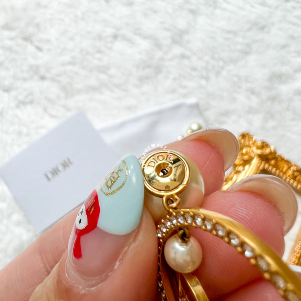 Dior Pearl Tribales and Gold-Finish Metal Earrings