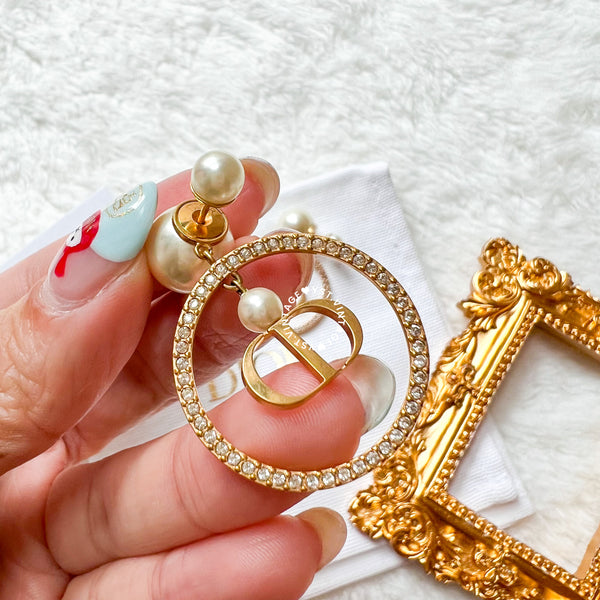 Dior Pearl Tribales and Gold-Finish Metal Earrings