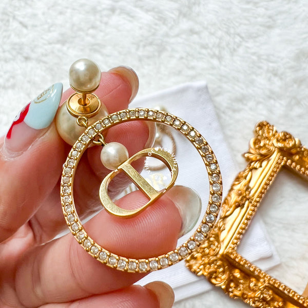 Dior Pearl Tribales and Gold-Finish Metal Earrings