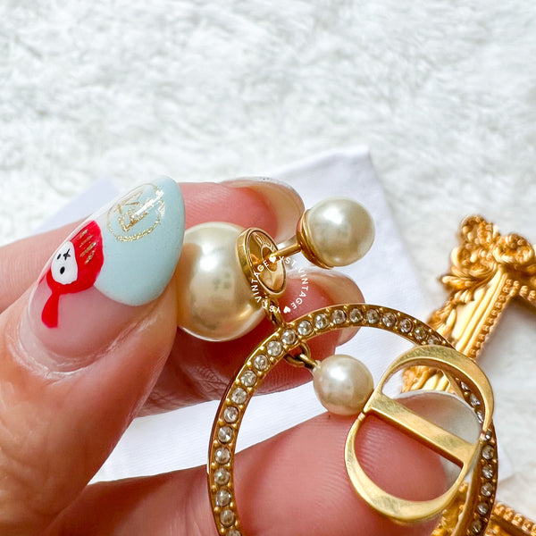 Dior Pearl Tribales and Gold-Finish Metal Earrings