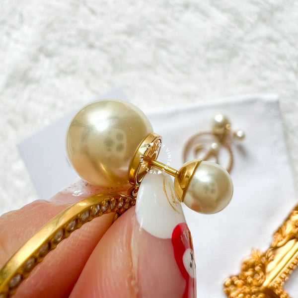Dior Pearl Tribales and Gold-Finish Metal Earrings
