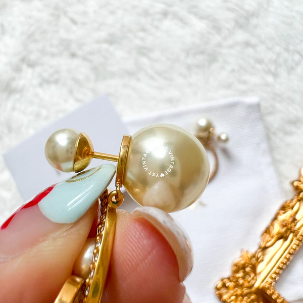 Dior Pearl Tribales and Gold-Finish Metal Earrings
