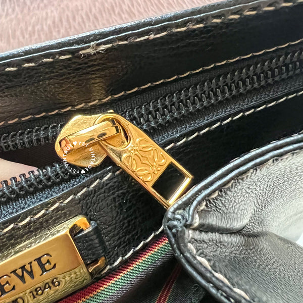 Vintage Loewe Velazquez Kelly Bag - Black