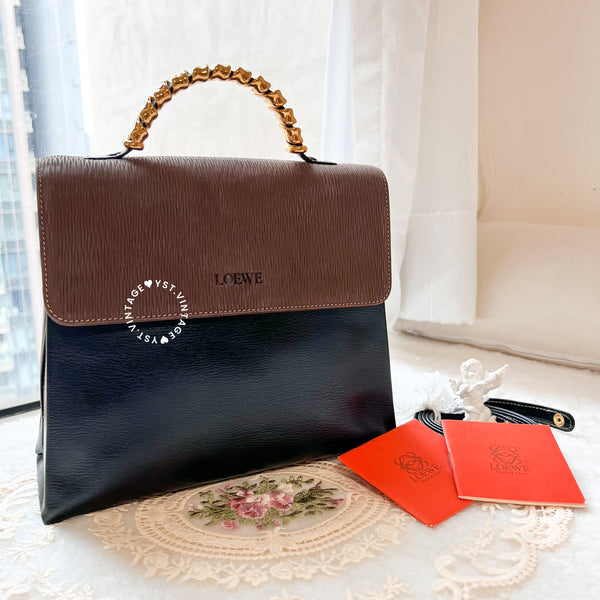 Vintage Loewe Velazquez Kelly Bag - Black
