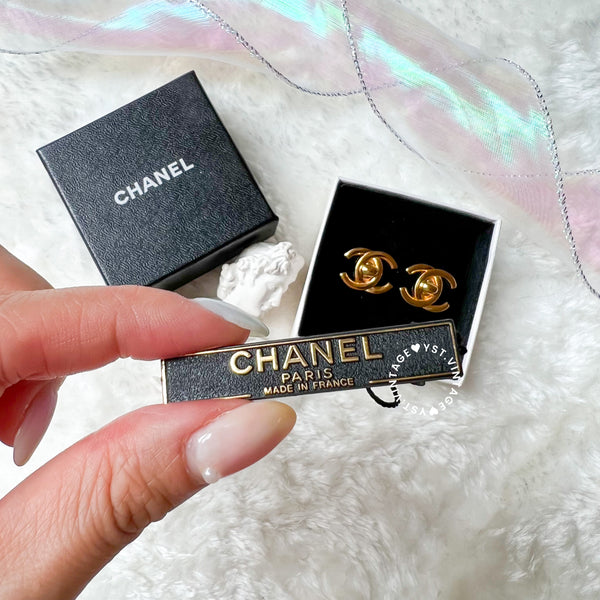 Vintage Chanel Turn-lock Coco Mark Ear Clips - 96P (Code: 037300)