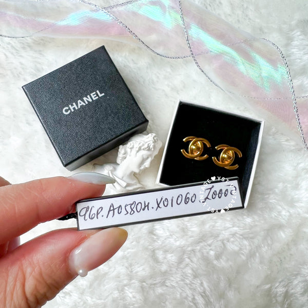 Vintage Chanel Turn-lock Coco Mark Ear Clips - 96P (Code: 037300)