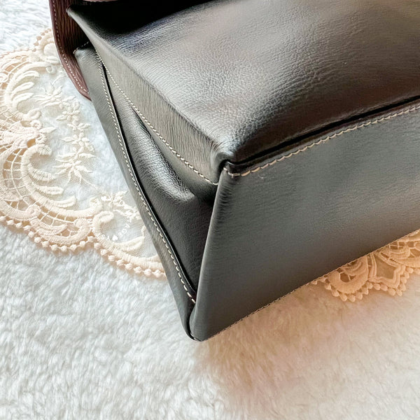Vintage Loewe Velazquez Kelly Bag - Black