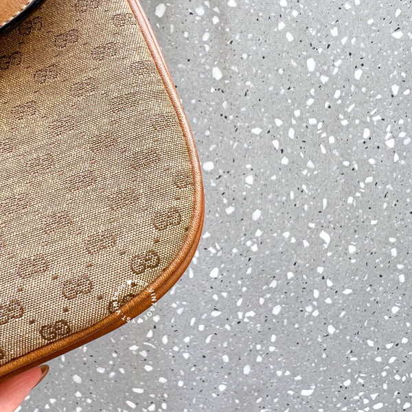 Vintage Gucci 1980s Micro GG Shoulder Bag - Milk Tea Brown