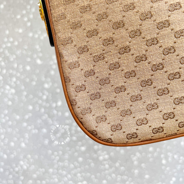 Vintage Gucci 1980s Micro GG Shoulder Bag - Milk Tea Brown