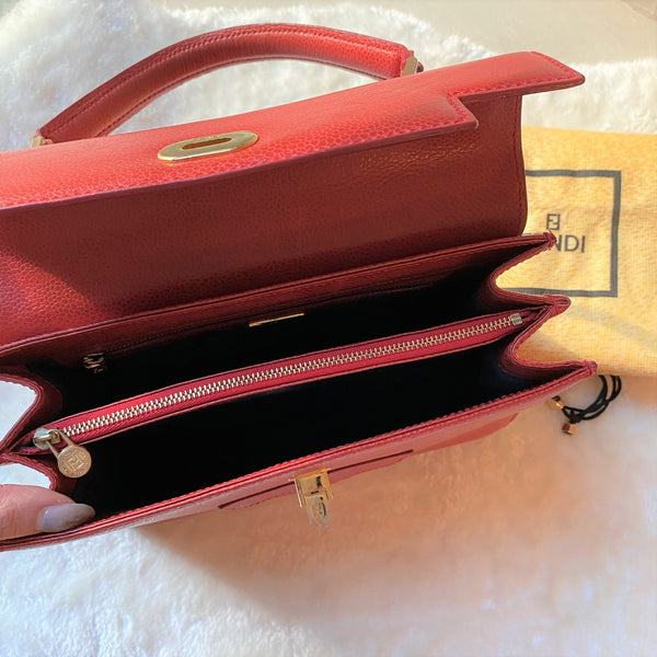 Vintage Fendi Centaur Kelly Bag - Red