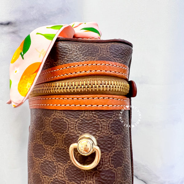 Vintage CELINE Macadam Vanity Bag 021 - Brown (Code: 037500 )